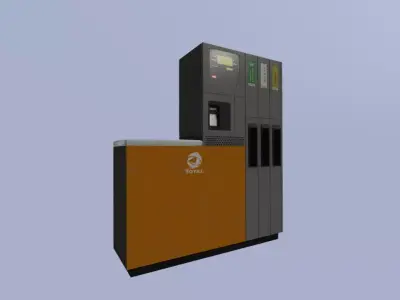 Pompe essence TOTAL Low-poly 3D model