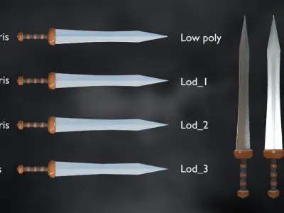 Gladius Mainz Sword Low-poly 3D model