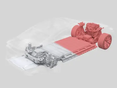 Automobile chassis 3D model