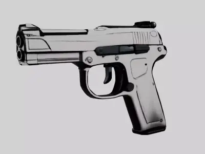 Paper Pistol 3D model