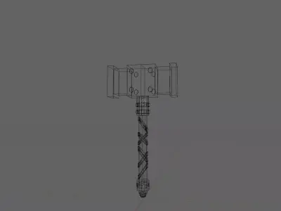 Stylized Low Poly Hammer Low-poly 3D model