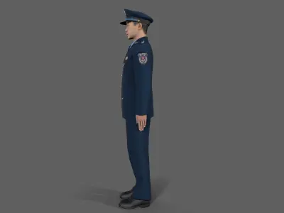 asian soldier Low-poly 3D model