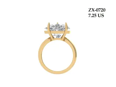 Pear Solitaire Ring 3D print model 5