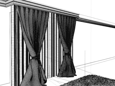 Curtains Classic - Interior design Free 3D model