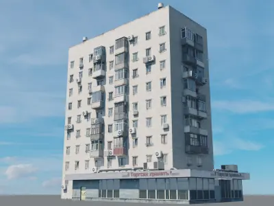 Brezhnevki Naberezhnaya Lenina 27 3D model