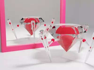 Robot mirror with diamond in it Low-poly 3D model