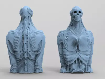Alien organic Robot statue 1 3D model