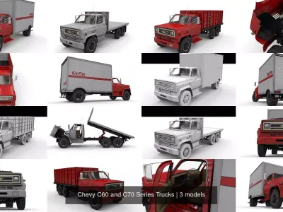 Chevy C60 and C70 Series Trucks 3D Model Pack