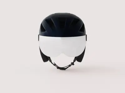 Pedelec Bicycle Helmet - Blue Low-poly 3D model