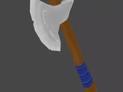 Badly Painted Axe Free low-poly 3D model