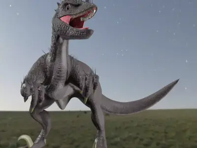 Male velociraptor 3D model
