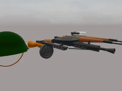 Soviet Arsenal Pack Red Army weapons - Low poly Low-poly 3D model