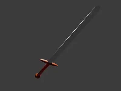 Stylized Fantasy Sword Game-Ready Low Poly 3D model