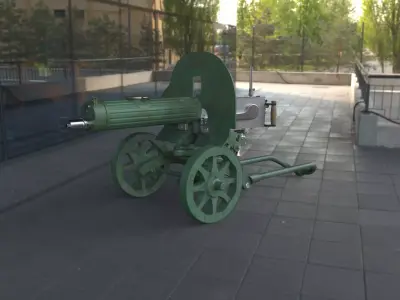 Soviet Maxim machine gun model 3D model