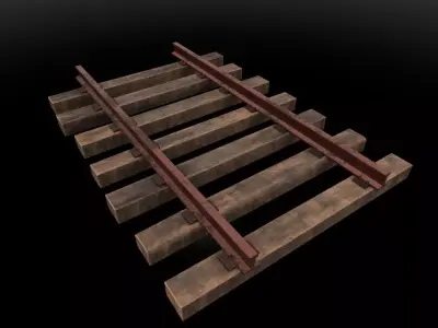 Railway Track 3D Model Game Ready Model Low-poly 3D model