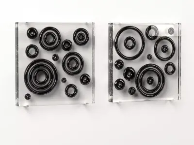 Wall Glass Blocks - Decorative Frame - Moons - Part 4 3D model