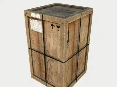 Old Wooden Cargo Crates with Dust Low-poly 3D model