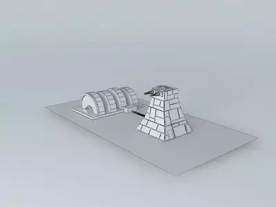Turbolaser tower with power generator - Star Wars 3D model