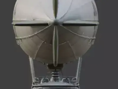 WWII Military Dirigible 3D Model Low-poly 3D model