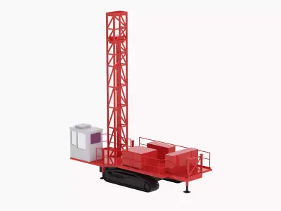 Drill Rig Mining D55SP Simplified Low-poly 3D model