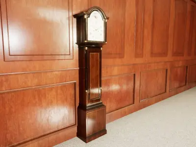 Grandfather Clock Low-poly 3D model