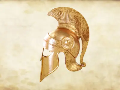 Spartan helmet Low-poly 3D model