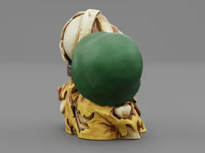 Soldier skull high-poly 3D model