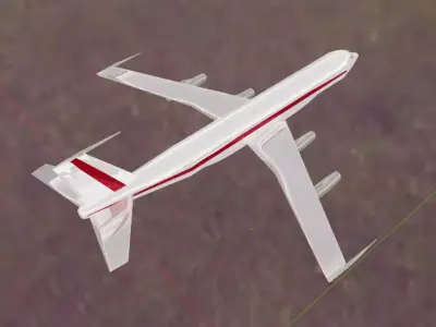 Fictional Quad Engine 1950s Jetliner 707-320 Inspired Low-poly 3D model