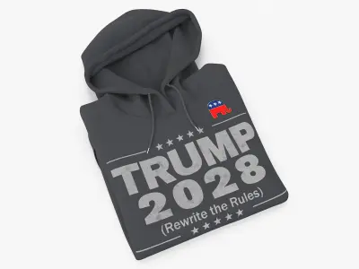 Trump 2028 Hoodie with Republican Elephant Pin 3D model