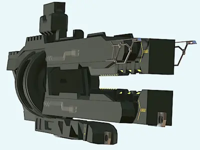 Sledge II Mass Driver Cannon- High Poly 3D model