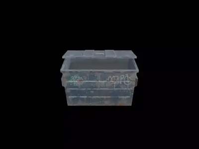 Low Poly Stylized Industrial Dumpster Free low-poly 3D model