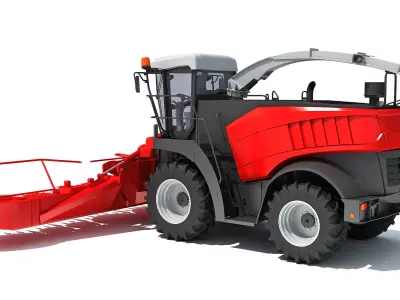 Red Combine Harvester 3D model