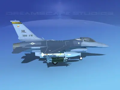 Gen Dyn F-16A Falcon V10 USAF 3D model