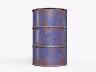 Steel Barrel - Blue - Rusted 3D model