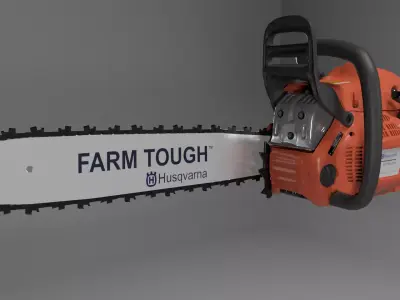 Chainsaw Husqvarna 455 Low-poly 3D model