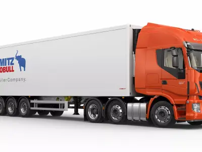 Iveco Stralis HI-WAY 6X2 With Semi Trailer 3D model