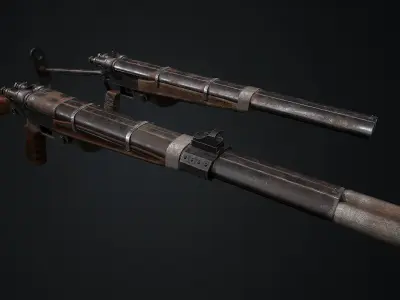Hunter machine gun Low-poly 3D model