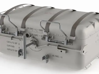 Lunar Sample Return Container with Loosened Clamps 3D model