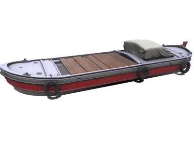 Mini Cargo Ship Low-poly PBR Low-poly 3D model