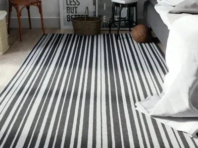  Zebra Striped Designer Rug Model, Grey 