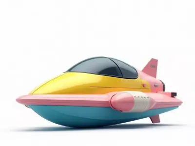Colorful Cartoon Submarine 3D Model Low-poly 3D model