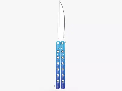 Balisong Butterfly Knife Gradient Low-poly 3D model