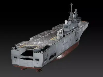 FS Mistral Amphibious Assault ship Low-poly 3D model