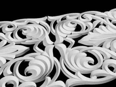 Central decor ornament for furniture 3D model 1159