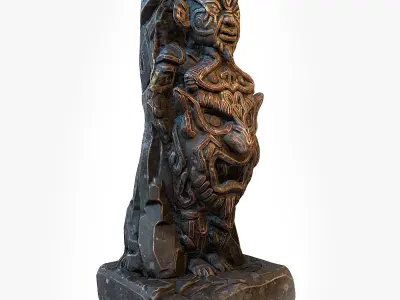 Aztec Statue 1 Low-poly 3D model