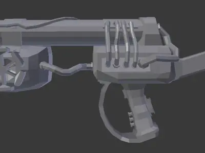 Low-poly Flamethrower semi-steampunk Low-poly 3D model