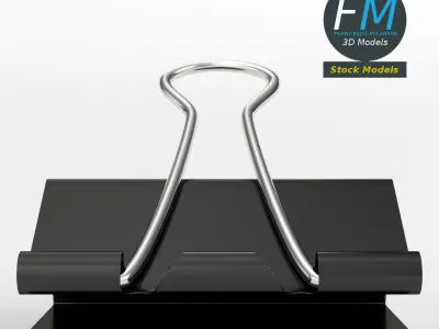Half open binder clip 3D model