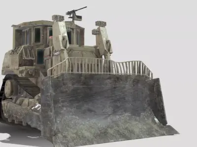 caterpillar d9r armored Low-poly 3D model
