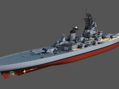 USS Missouri Free 3D model