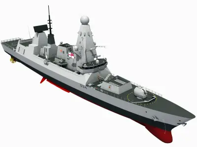 TYPE-45 DESTROYER HMS DIAMOND 3D model